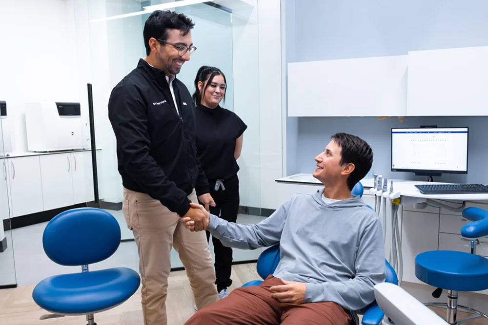 Patient meeting implant dentist