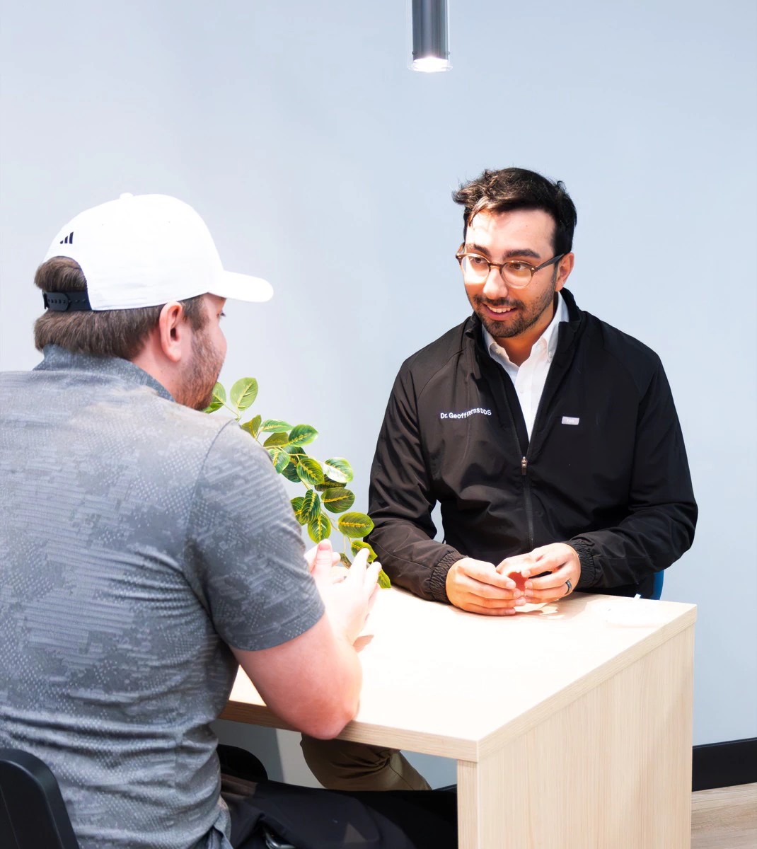 Dr. Kerns with patient